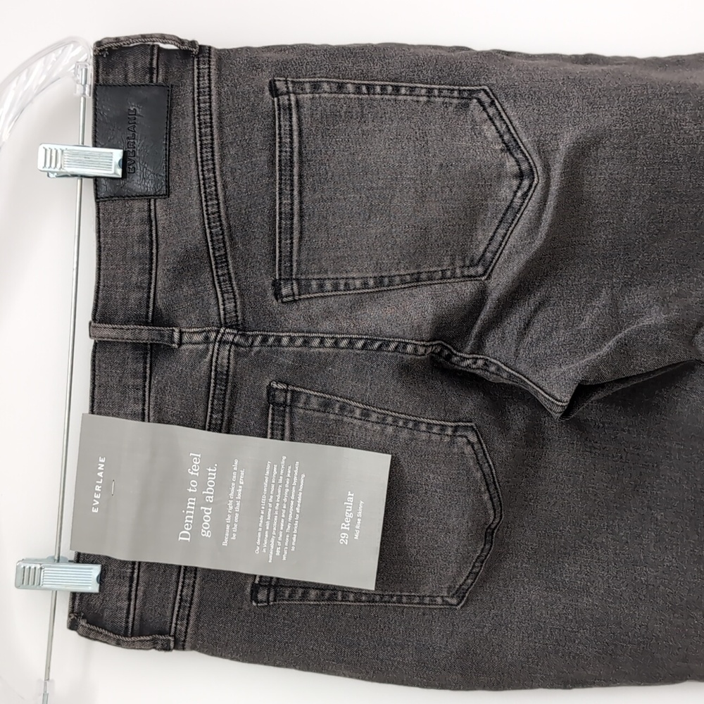 Everlane Mid Rise Skinny Washed Black Jeans - Picture 7 of 7